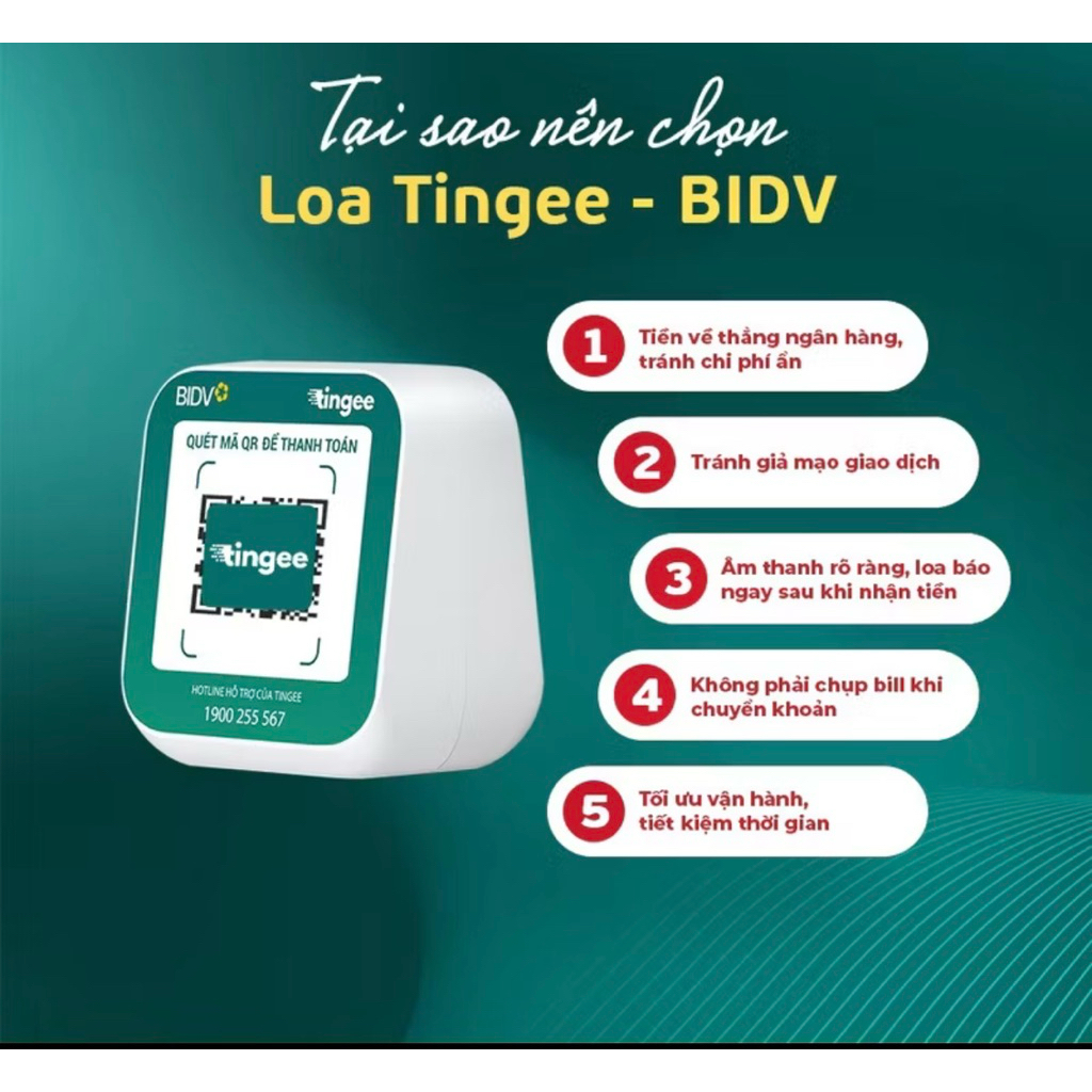 Loa BIDV đọc thông báo giao dịch nhận tiền dành cho các chủ quán I Bảo hành 12 tháng