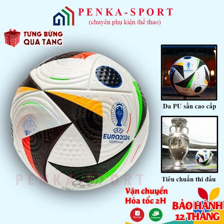 Quả bóng đá Euro 24 Size 5, banh bóng đá đúc mẫu mới nhất + Tặng kim bơm, túi lưới Bảo Hành Da 12 Tháng SIÊU HOT