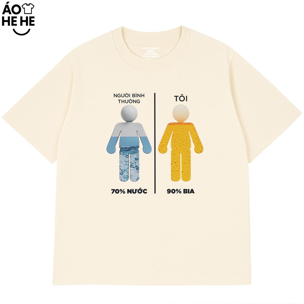 Áo Thun Ăn Nhậu 90% Cơ Thể Là Bia Câu Nói Text Dân Nhậu Tặng Bạn Bè Form Rộng Cotton 230gsm In Theo Yêu Cầu