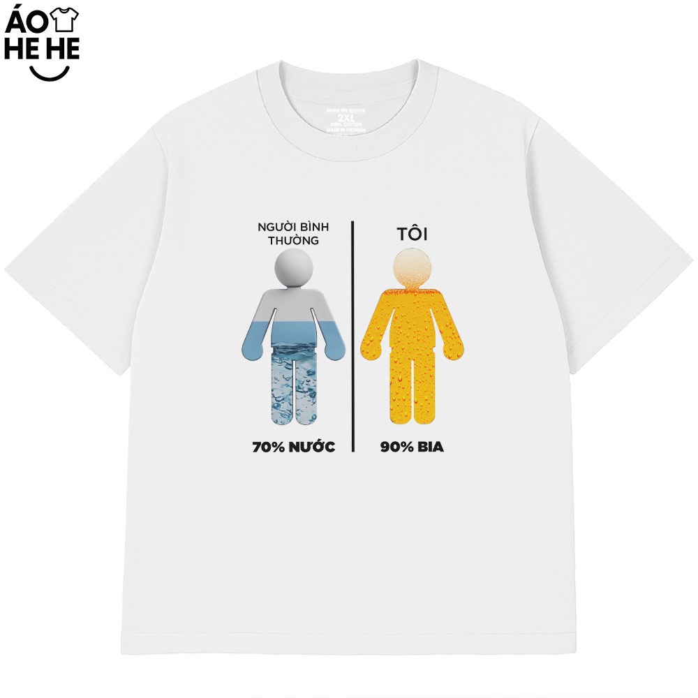 Áo Thun Ăn Nhậu 90% Cơ Thể Là Bia Câu Nói Text Dân Nhậu Tặng Bạn Bè Form Rộng Cotton 230gsm In Theo Yêu Cầu