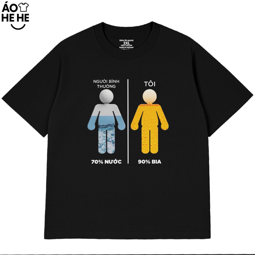 Áo Thun Ăn Nhậu 90% Cơ Thể Là Bia Câu Nói Text Dân Nhậu Tặng Bạn Bè Form Rộng Cotton 230gsm In Theo Yêu Cầu