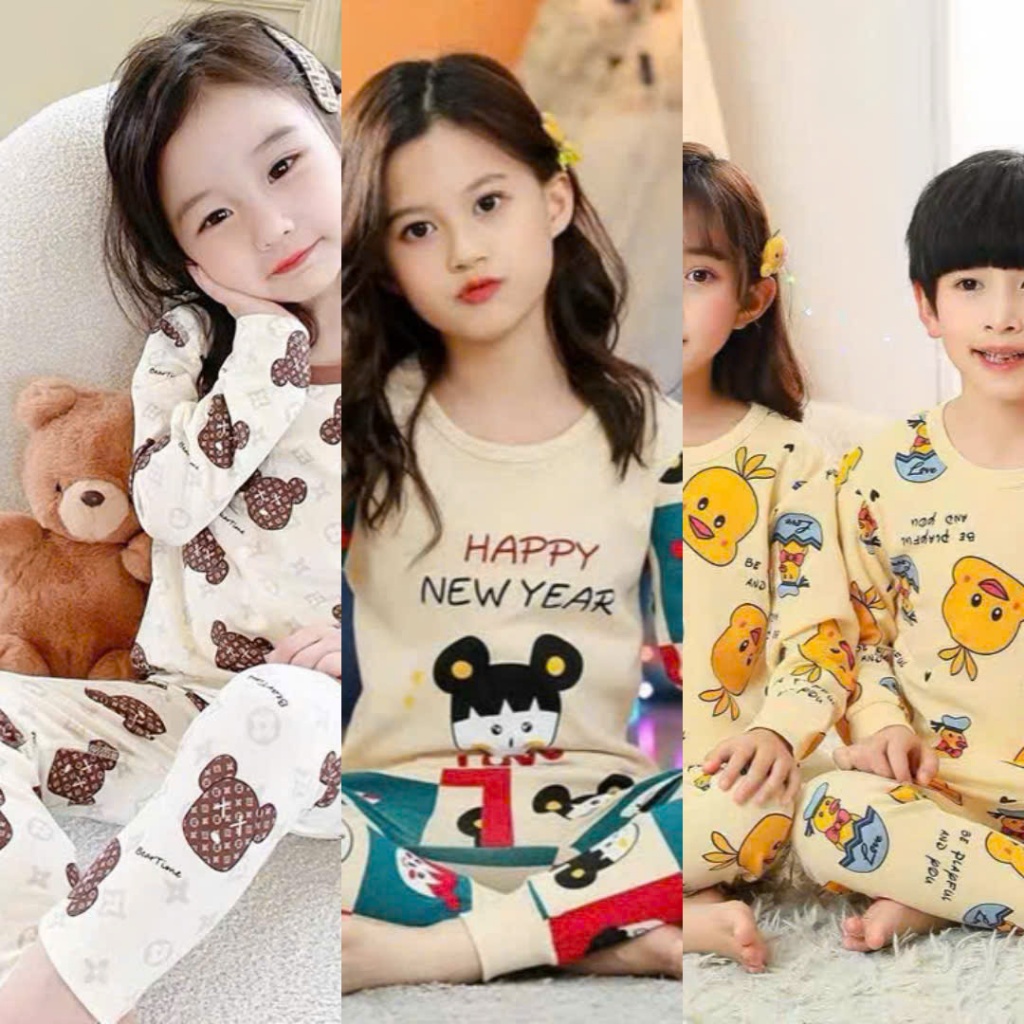 Bộ Thu Đông Họa Tiết Dễ Thương Dành Cho Bé Trai và Gái Từ 9-32kg Chất Liệu Cotton Mềm Mại Phù Hợp Cho Mọi Hoạt Động
