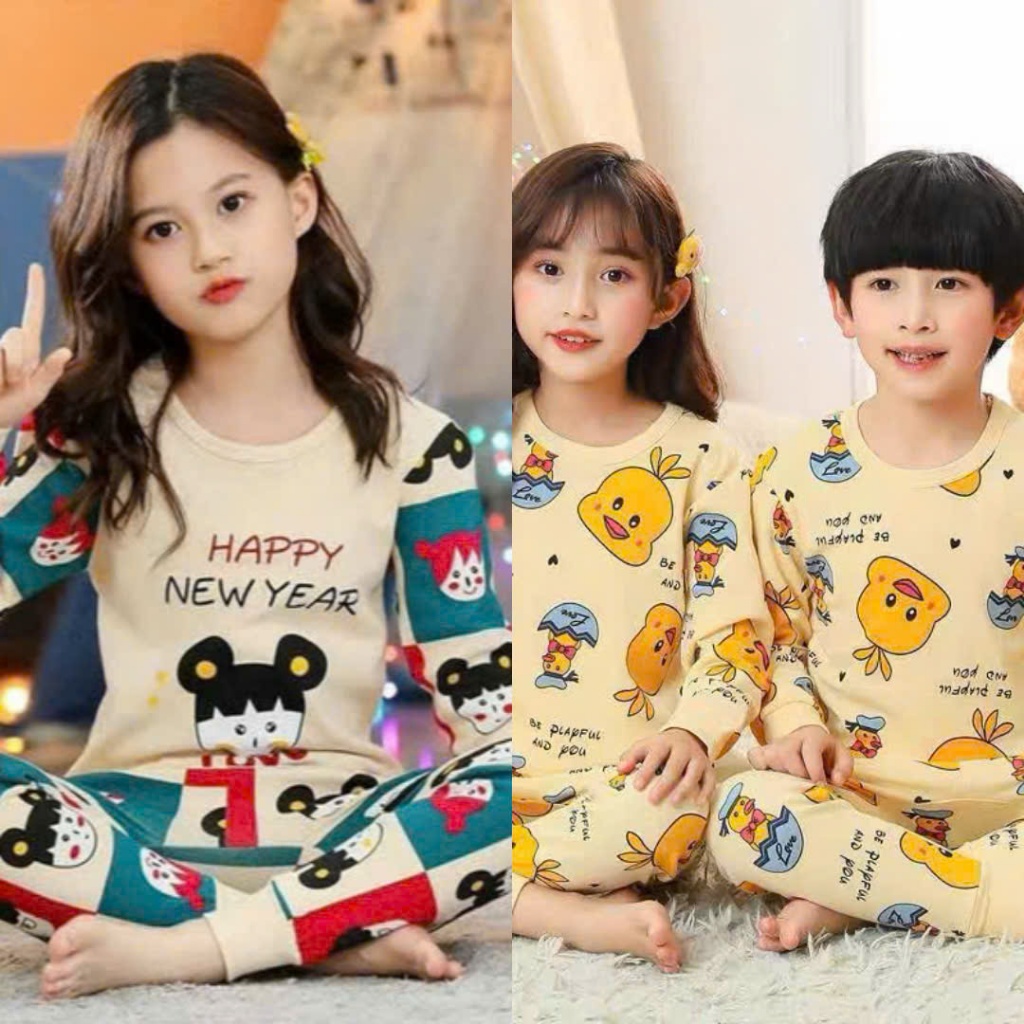 Bộ Thu Đông Họa Tiết Dễ Thương Dành Cho Bé Trai và Gái Từ 9-32kg Chất Liệu Cotton Mềm Mại Phù Hợp Cho Mọi Hoạt Động