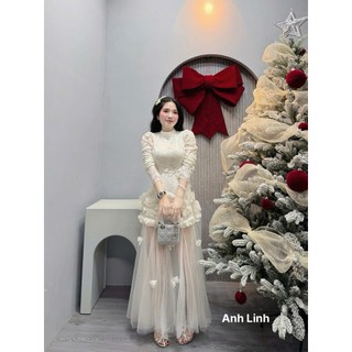 Váy ren lưới loại 1 siêu hot kèm ảnh thật chị em diện cưới tiệc tùng xinh sang vibe công chúa nhỏ - Baotrang.clothes
