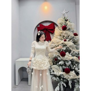 Váy ren lưới loại 1 siêu hot kèm ảnh thật chị em diện cưới tiệc tùng xinh sang vibe công chúa nhỏ - Baotrang.clothes