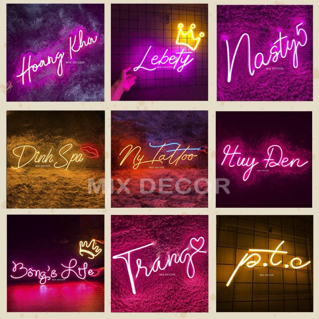 [ HOẢ TỐC] Đèn Led neon sign 12v| Flex decor | Chữ theo tên trang trí ...