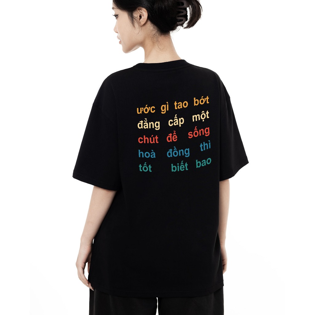 Áo In Chữ Hài Hước Bớt Đẳng Cấp Câu Nói Text Hài Form Rộng Cotton 230gsm In Theo Yêu Cầu