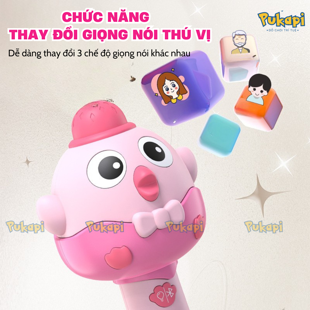 Đồ Chơi Mic Micro Hát Karaoke Bluetooth Không Dây Gà Con Micro Hát Cho Bé Tập Hát Phát Nhạc- Đồ Chơi Cho Bé PUKAPI