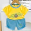 Bộ Thun Lạnh Bé Trai, bé gái phối cúc size 6 - 16kg, vải mềm mát, co giãn, hút mồ hôi, mỏng mát