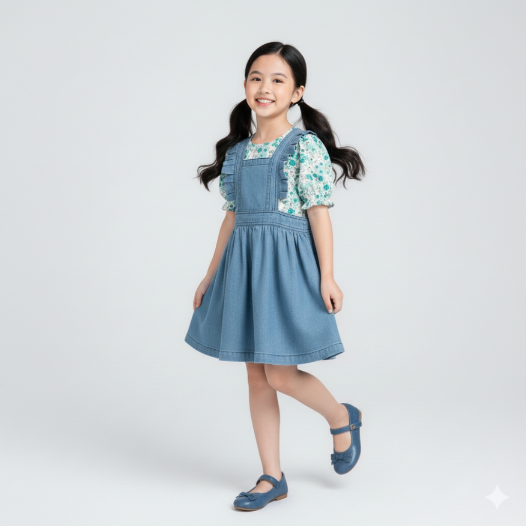 Váy cho bé gái thiết kế hoa búp bê dễ thương đáng yêu - JJ Kids