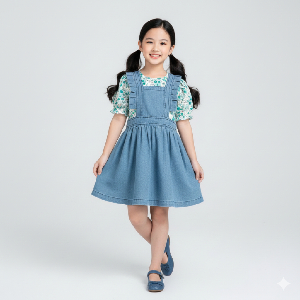 Váy cho bé gái thiết kế hoa búp bê dễ thương đáng yêu - JJ Kids