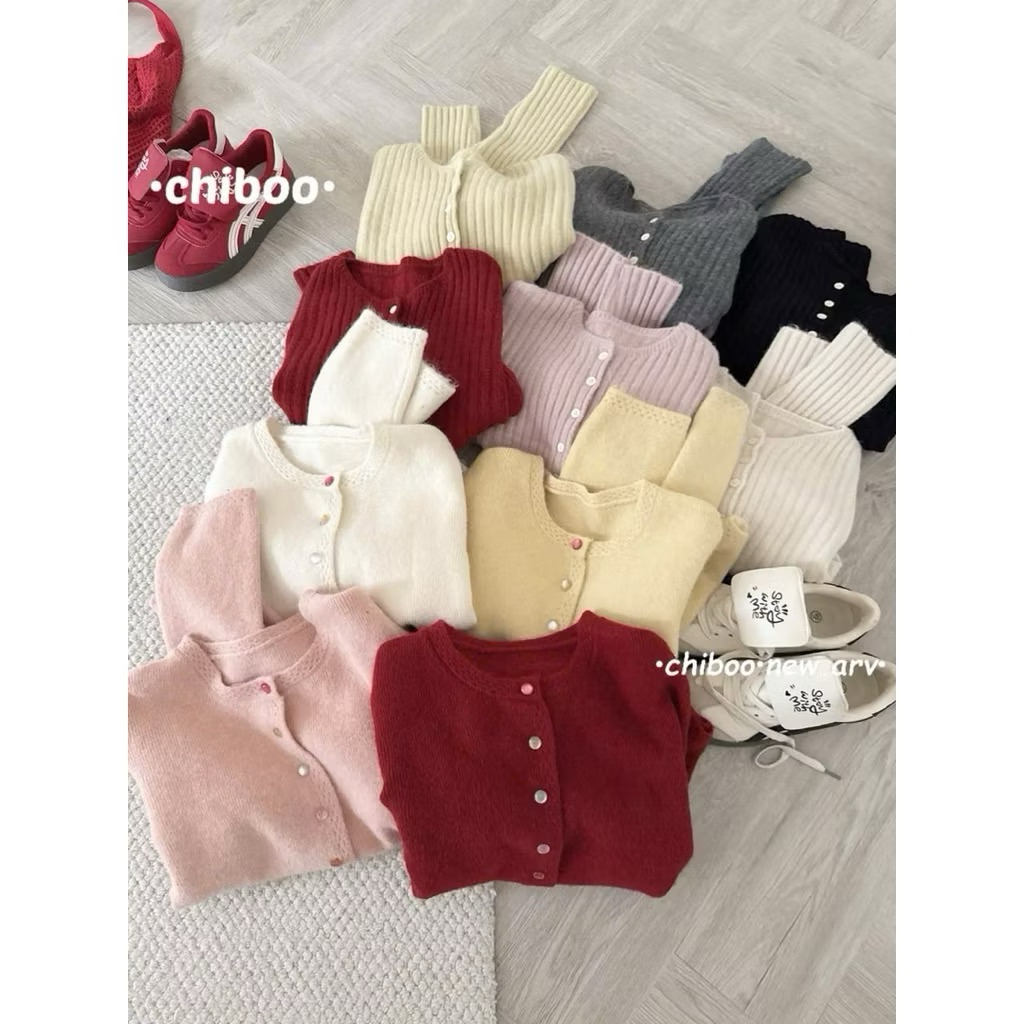 [𝐒𝐮𝐙𝐲] Áo Len Cadigan Khuy Màu QCCC Loại (48-54kg 1m55 trở lên)
