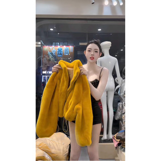 •𝙆𝙞𝙣𝙜𝙨𝙝𝙤𝙥𝙗𝙚𝙖𝙪𝙩𝙮•Áo Khoác Lông Vàng So Hot QCL1