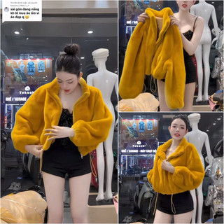 •𝙆𝙞𝙣𝙜𝙨𝙝𝙤𝙥𝙗𝙚𝙖𝙪𝙩𝙮•Áo Khoác Lông Vàng So Hot QCL1