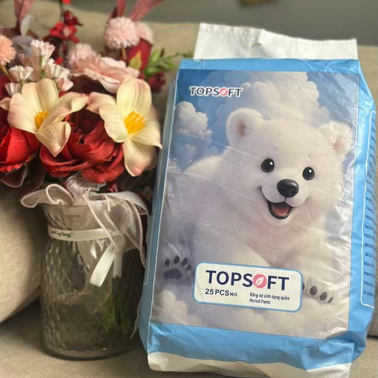 Mua 2 tặng 2 (50 miếng) Băng vệ sinh dạng quần Topsoft chống tràn ban đêm size M/L/XL từ 35-105kg