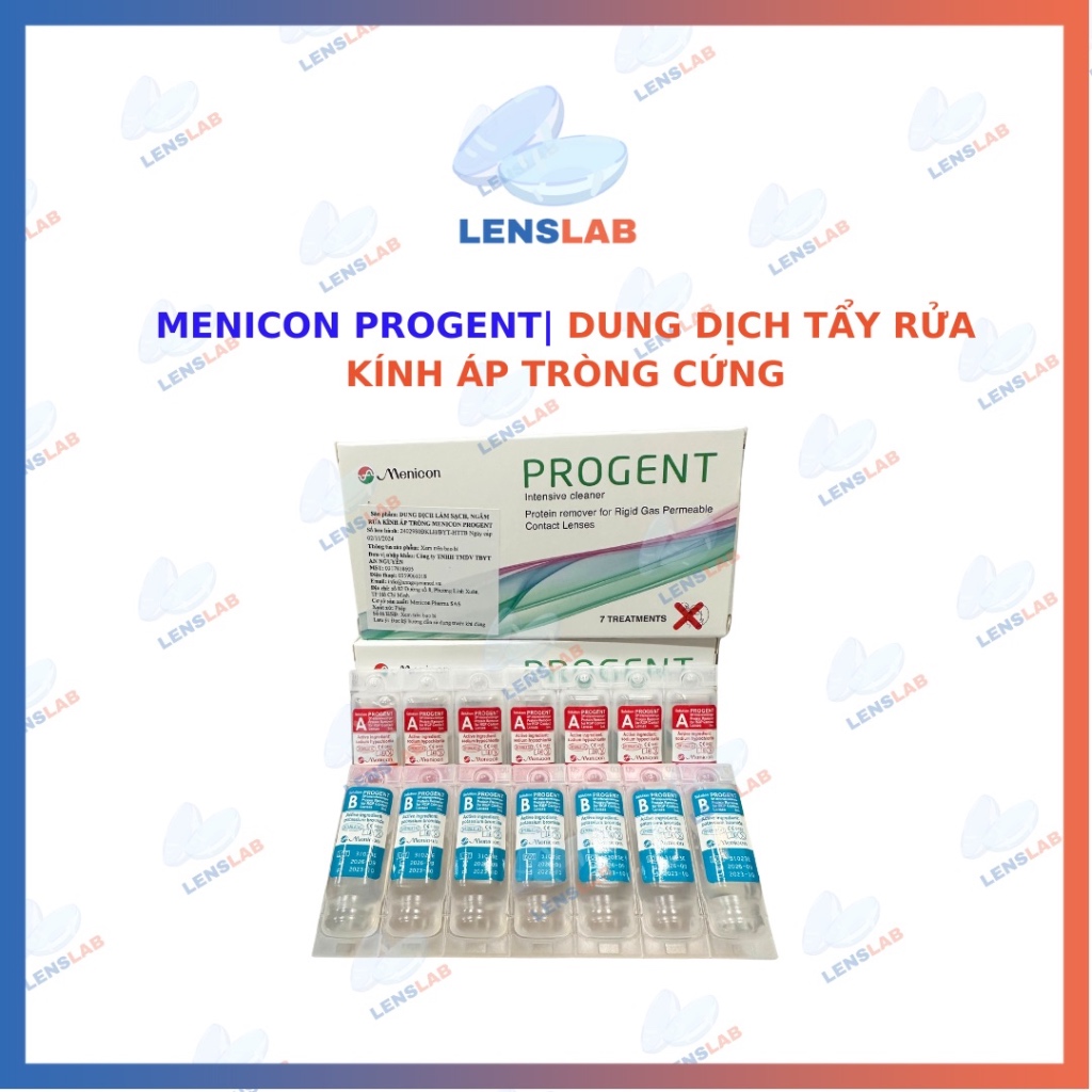 Menicon Progent Dung dịch rửa kính loại bỏ protein cho kính áp tròng cứng