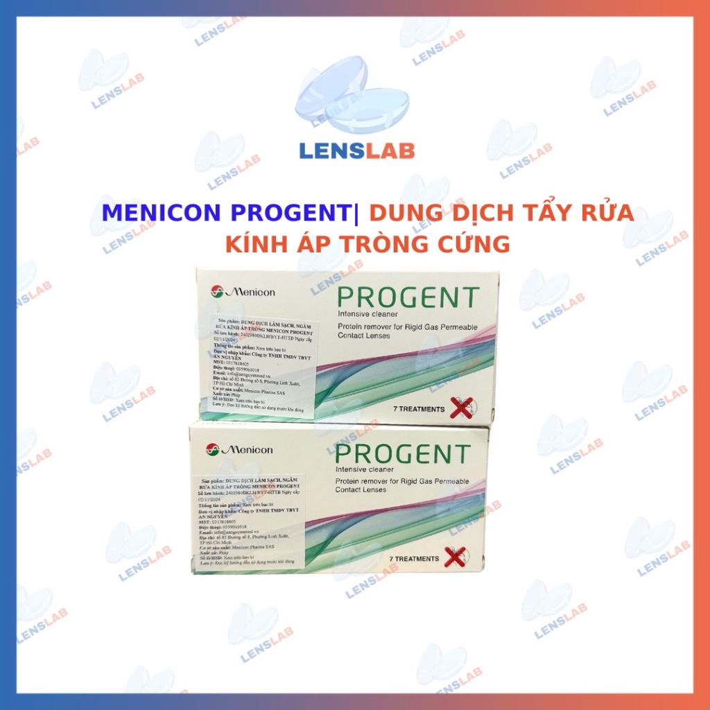 Menicon Progent Dung dịch rửa kính loại bỏ protein cho kính áp tròng cứng