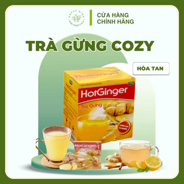 Trà Gừng Hòa Tan Cozy Hot Ginger hộp 200g ( 20 gói ×10g), Trà Nóng, Trà Cam Gừng Mật Ong