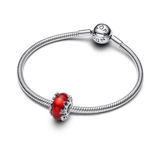 Charm Bạc Murano Đỏ Giáng Sinh An Lành