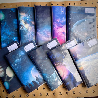 (XẤP 10 Tờ SẴN BÌA KIẾNG) Giấy bao tập, Giấy bao vở, Bao sách chủ đề Galaxy | by Winwin