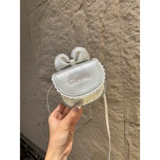 (Deal Mở Bán) Túi đeo chéo Mini cho mẹ và bé - Túi Banma Thêu chấm bi tim phối Nơ Xinh đáng yêu chất da PU mềm MN04