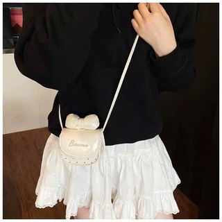 (Deal Mở Bán) Túi đeo chéo Mini cho mẹ và bé - Túi Banma Thêu chấm bi tim phối Nơ Xinh đáng yêu chất da PU mềm MN04