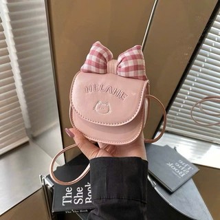 (Deal Mở Bán) Túi đeo chéo Mini Túi HELAHE chấm bi tim phối Nơ Xinh đáng yêu chất da PU mềm MN05