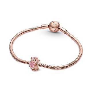 Charm Bấm Pandora Moments Mạ Vàng Hồng 14K Hoa Cúc