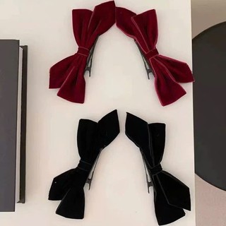 Set 2 kẹp tóc nơ nhung, set 2 kẹp tóc cho bạn gái Chồi accessories Y127