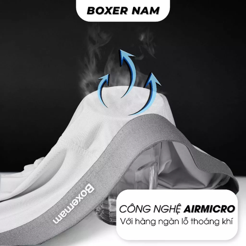 Quần Lót Nam Boxerman Boxer Co Giãn 4 Chiều – Thoáng Mát, Không Hằn Dấu,Siêu Mịn, Kháng Khuẩn
