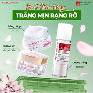 Bộ Kem Dưỡng Ngày/Đêm + Serum Trắng Bật Tông Sắc Ngọc Khang (Serum Vitamin C 30ml + Kem Ngày 30g + Kem Đêm 30g)