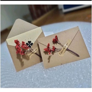 2 bộ Thiệp hoa decor, thiệp hoa sinh, thiệp hoa handmade vintage