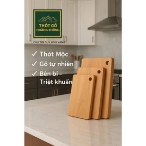 Thớt gỗ hình chữ nhật bằng gỗ tự nhiên, không sơn, không tẩm hóa chất,bền bỉ an toàn cho sức khoẻ,bảo hành 6 tháng