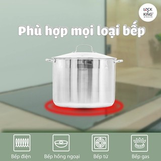 Nồi Luộc Gà Inox Lock&King LKv32NC Đáy Từ 5 Lớp, Dung Tích 18.9L,Inox 304,Luộc Gà Nguyên Con,Bền Đẹp