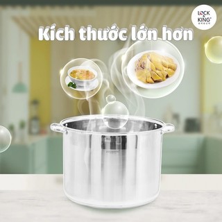 Nồi Luộc Gà Inox Lock&King LKv32NC Đáy Từ 5 Lớp, Dung Tích 18.9L,Inox 304,Luộc Gà Nguyên Con,Bền Đẹp