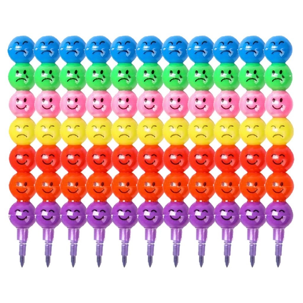 Combo 3 cây bút chì sáp màu khúc hình emoji