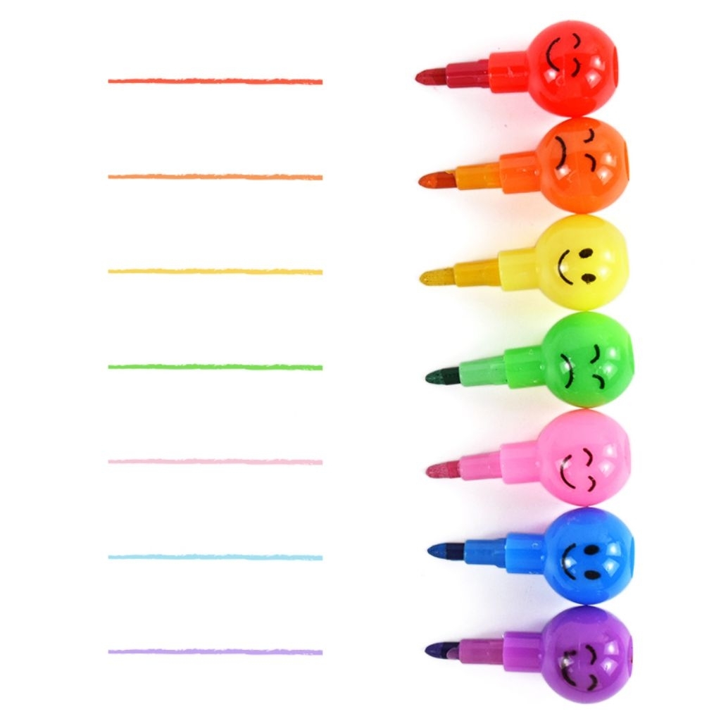 Combo 3 cây bút chì sáp màu khúc hình emoji