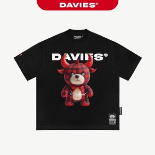Áo thun đen nam nữ họa tiết DAVIES local brand màu đen form rộng vải cotton thoáng mát Tee Rebel Devil Teddy I D37-T4