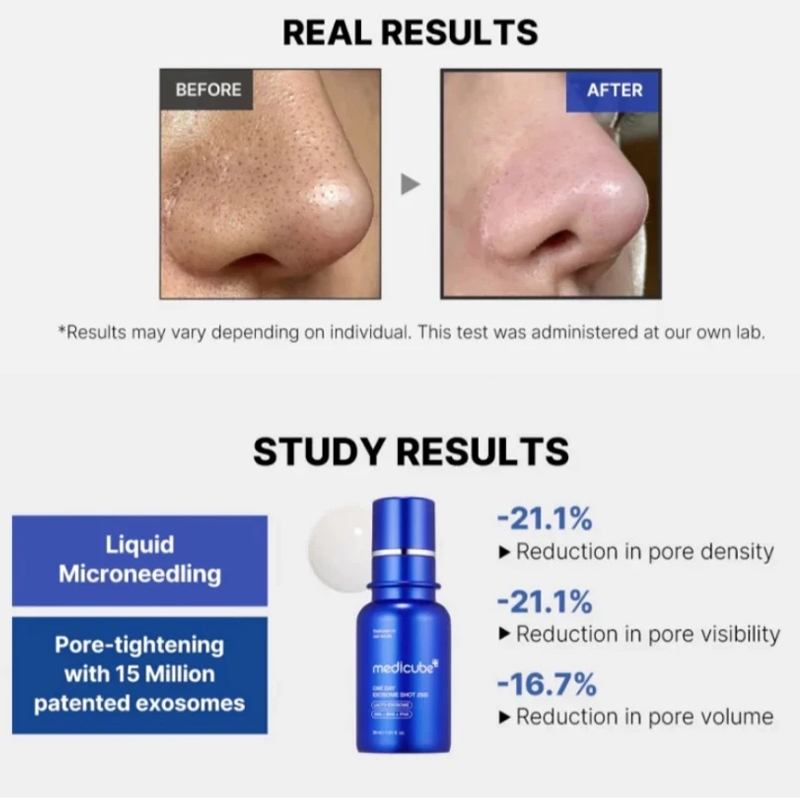 Serum Vi Kim Thu Nhỏ Lỗ Chân Lông MEDICUBE One Day Exosome Shot 2000/7500 30ml