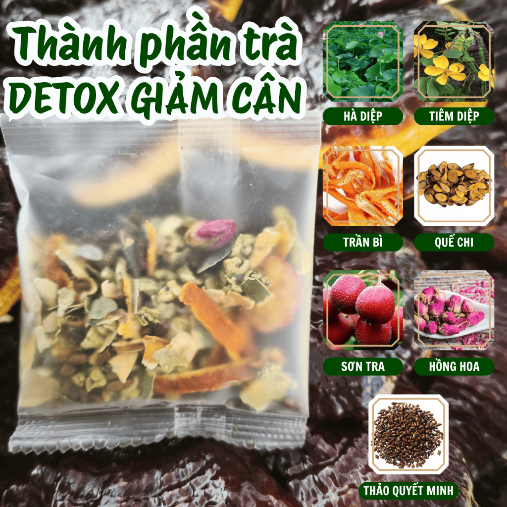 Trà thảo dược nguyên bản Calen Detox giảm cân giúp đào thải mỡ, giảm cân, đẹp da hộp lớn 30 gói