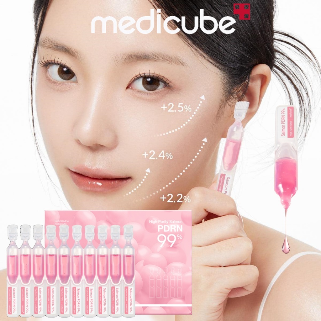 Hộp 10 Ống Tinh Chất Dưỡng Căng Bóng, Trẻ Hóa, Sáng Da Medicube PDRN Pink One Day Serum