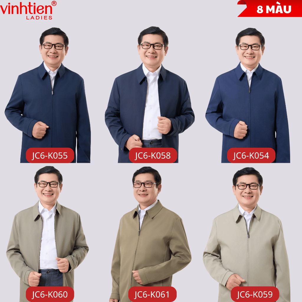 Áo Khoác Jacket Nam Vĩnh Tiến 2 Lớp Cổ Đức Chống Gió, Giữ Ấm, Sang Trọng Lịch Lãm - 990 JC6