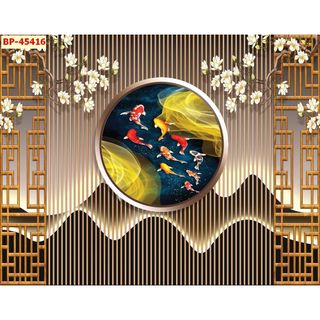 Tranh Spa, Dưỡng sinh dán tường, tranh lam sóng hiện đại khổ lớn 2Mx2M5 LL