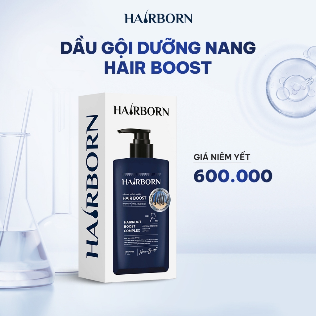 Combo Chăm Sóc Tóc Gồm 1 Lăn Tóc 60g và 2 chai Dầu Gội Hairboost 450g/chai, dưỡng tóc và da đầu