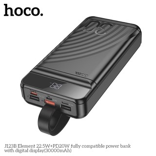 Pin Dự Phòng Hoco J123B 30000mAh QC 3.0 22.5W và TypeC PD 20W, Có đèn Led (Đen) - Phụ Kiện Nhất Tín
