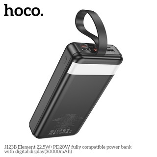 Pin Dự Phòng Hoco J123B 30000mAh QC 3.0 22.5W và TypeC PD 20W, Có đèn Led (Đen) - Phụ Kiện Nhất Tín