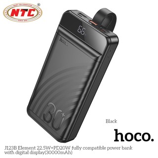Pin Dự Phòng Hoco J123B 30000mAh QC 3.0 22.5W và TypeC PD 20W, Có đèn Led (Đen) - Phụ Kiện Nhất Tín