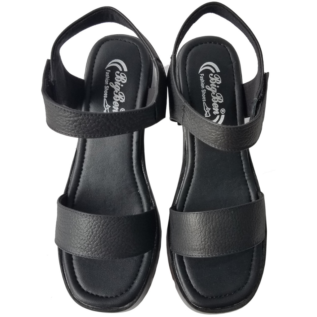Giày sandal cao gót nữ da bò thật BIGGBEN cao 8 phân HKD910