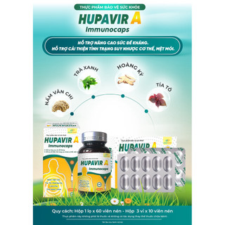 [Che tên ] Viên Uống HUPAVIR A Immunocaps Hỗ Trợ HPV, Sùi Mào Gà dùng cho người cần tăng sức đề kháng- Hộp 60v