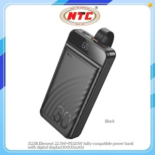 Pin Dự Phòng Hoco J123B 30000mAh QC 3.0 22.5W và TypeC PD 20W, Có đèn Led (Đen)